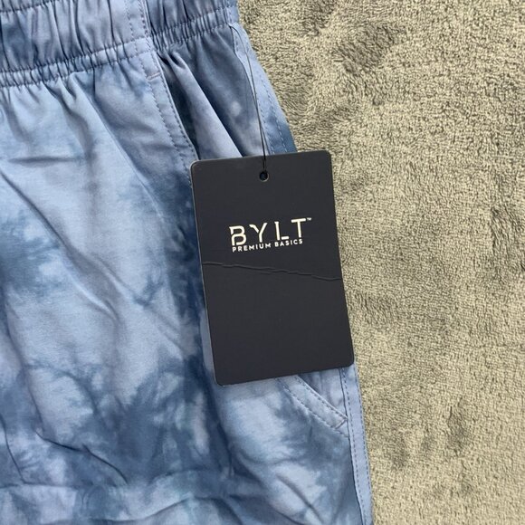 BYLT Active Shorts Mens Small Blue Lined Stretch Athletic Gym Workout 7” Tie Dye - Picture 5 of 11